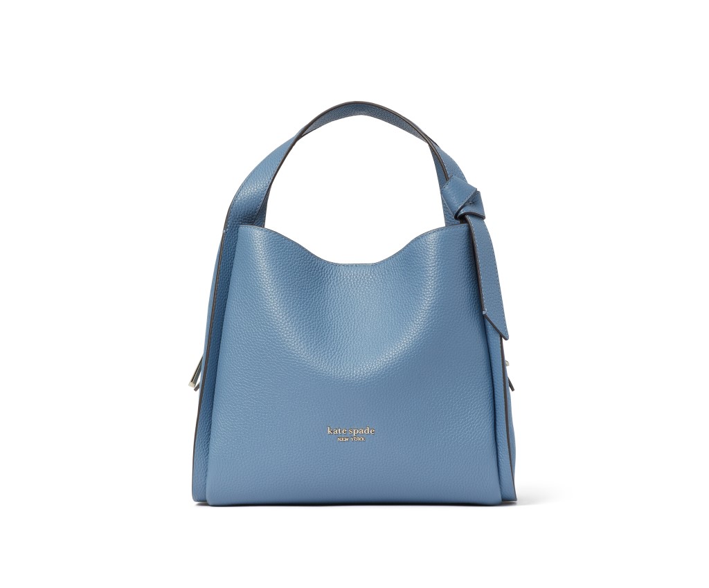Knott Pebbled And Suede Leather Medium Crossbody Tote (Manta Blue)